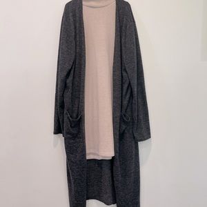 3/$15 Mock neck sweater dress w/ dark grey duster